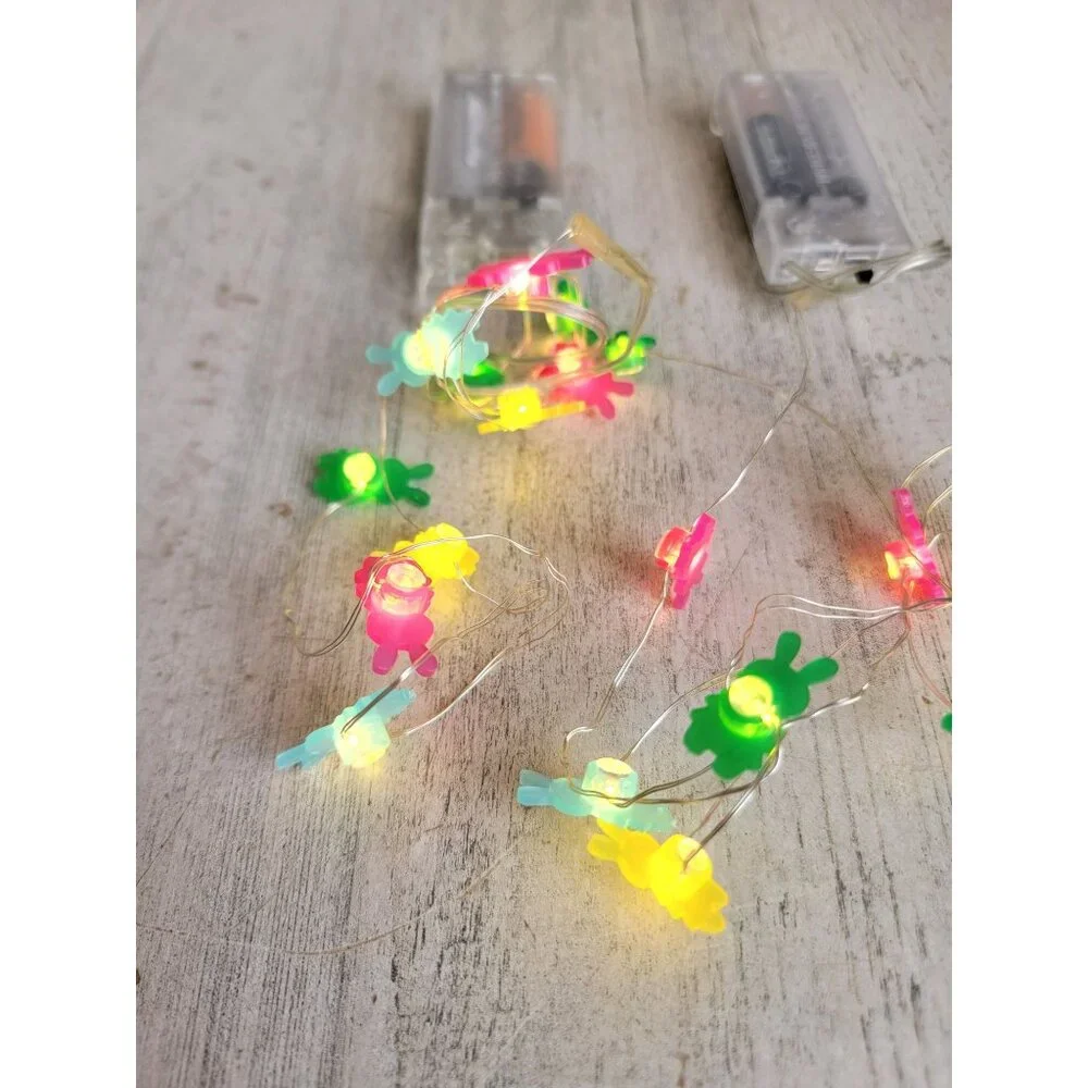 Easter string light mini bunny set spring decor home‎